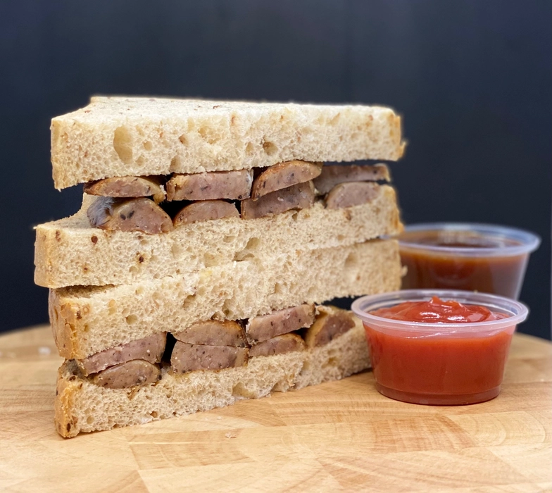Cumberland sausage sandwich